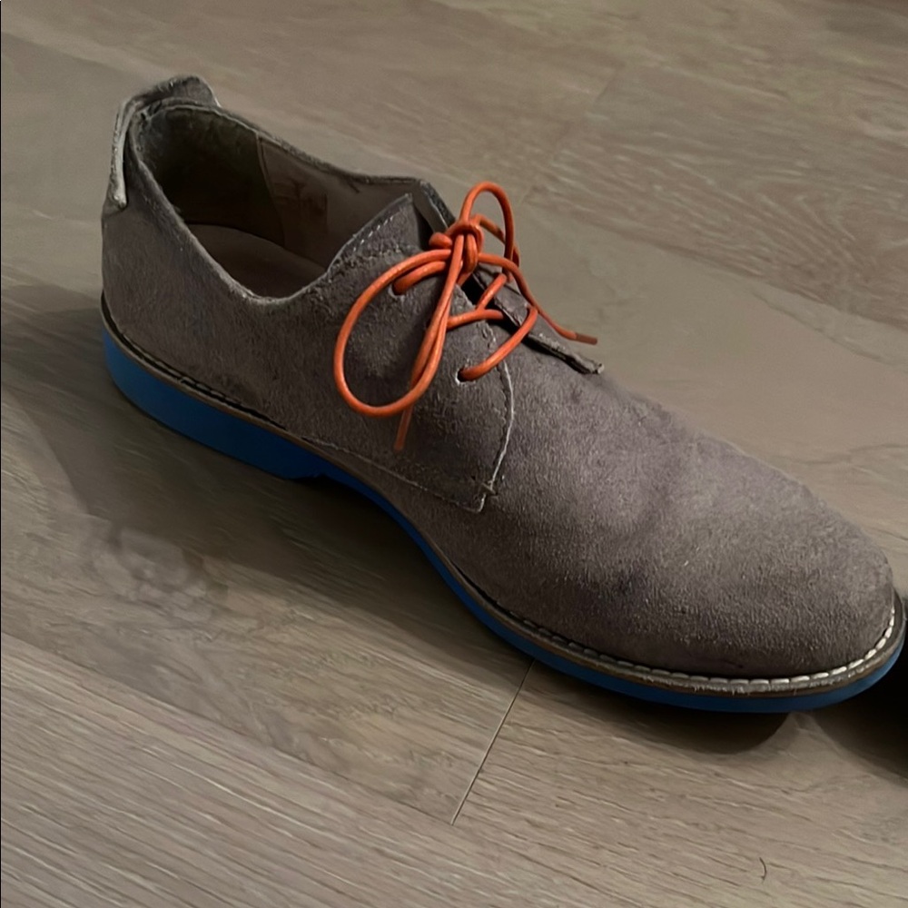 Aldo Gray and Orange Oxford Shoes with Suede Finish - Picture 3 of 5